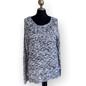 Pink Rose Sweater Oversized Scoop Neck Knit Black White Size Large